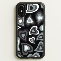 Black Hearts - Trippy Patterns  - Trippy Patterns Phone Case for iPhone X / XS