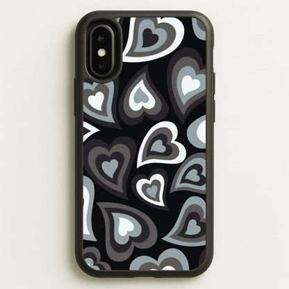 Black Hearts - Trippy Patterns  - Trippy Patterns Phone Case for iPhone X / XS
