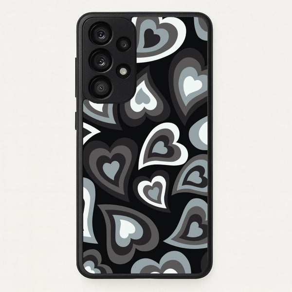 Black Hearts - Trippy Patterns  - Trippy Patterns Phone Case for Galaxy A53