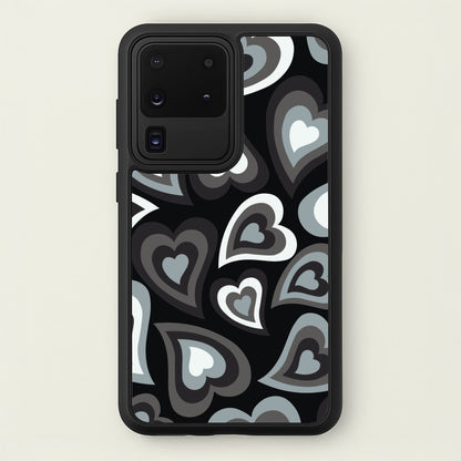 Black Hearts - Trippy Patterns  - Trippy Patterns Phone Case for Galaxy S20 Ultra