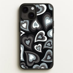 Black Hearts - Trippy Patterns  - Trippy Patterns Phone Case for iPhone 13