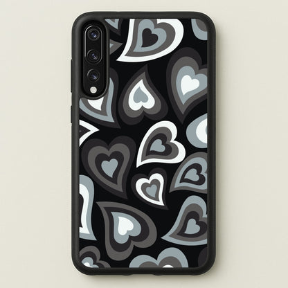 Black Hearts - Trippy Patterns  - Trippy Patterns Phone Case for Huawei P20 Pro