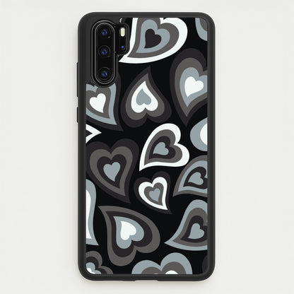 Black Hearts - Trippy Patterns  - Trippy Patterns Phone Case for Huawei P30 Pro