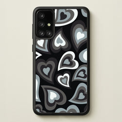 Black Hearts - Trippy Patterns  - Trippy Patterns Phone Case for Galaxy A71