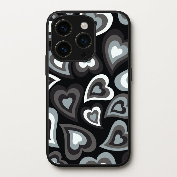 Black Hearts - Trippy Patterns  - Trippy Patterns Phone Case for iPhone 14 Pro