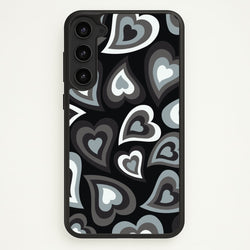 Black Hearts - Trippy Patterns  - Trippy Patterns Phone Case for Galaxy S23