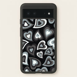 Black Hearts - Trippy Patterns  - Trippy Patterns Phone Case for Google Pixel 6