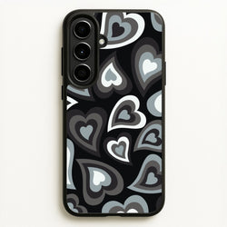 Black Hearts - Trippy Patterns  - Trippy Patterns Phone Case for Galaxy A56