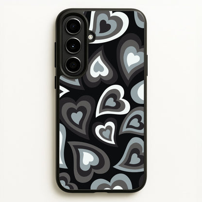 Black Hearts - Trippy Patterns  - Trippy Patterns Phone Case for Galaxy A56