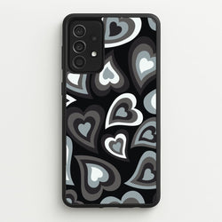 Black Hearts - Trippy Patterns  - Trippy Patterns Phone Case for Galaxy A52 / A52s