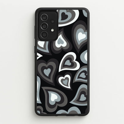 Black Hearts - Trippy Patterns  - Trippy Patterns Phone Case for Galaxy A52 / A52s