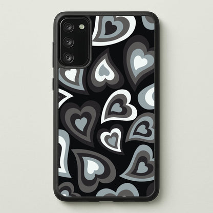 Black Hearts - Trippy Patterns  - Trippy Patterns Phone Case for Galaxy S20FE