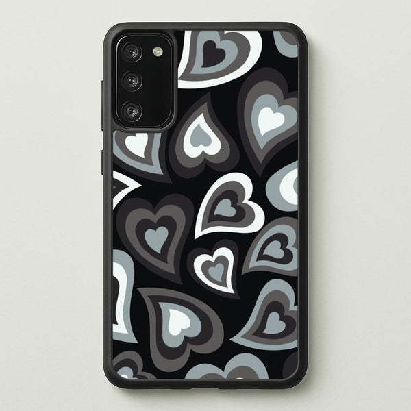 Black Hearts - Trippy Patterns  - Trippy Patterns Phone Case for Galaxy S20FE