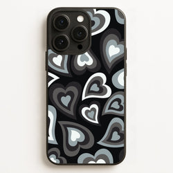 Black Hearts - Trippy Patterns  - Trippy Patterns Phone Case for iPhone 12 Pro Max