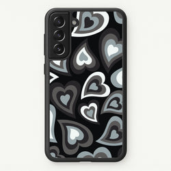 Black Hearts - Trippy Patterns  - Trippy Patterns Phone Case for Galaxy S22