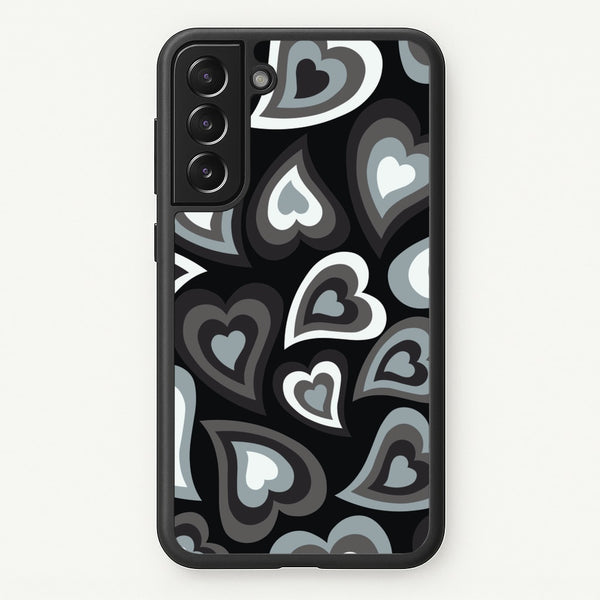 Black Hearts - Trippy Patterns  - Trippy Patterns Phone Case for Galaxy S22