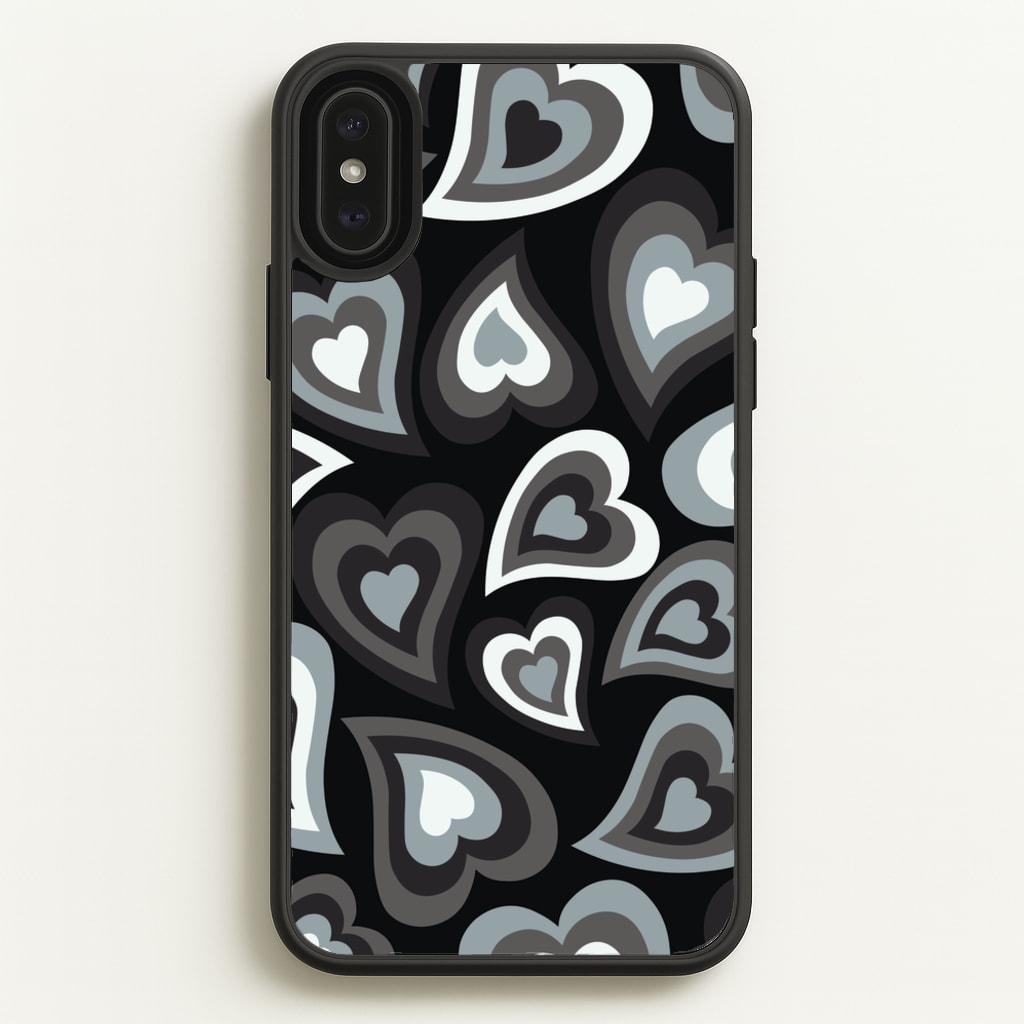 Black Hearts - Trippy Patterns  - Trippy Patterns Phone Case for iPhone XS Max