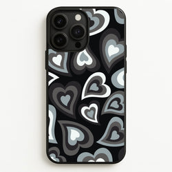 Black Hearts - Trippy Patterns  - Trippy Patterns Phone Case for iPhone 13 Pro Max
