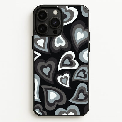 Black Hearts - Trippy Patterns  - Trippy Patterns Phone Case for iPhone 13 Pro Max