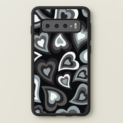 Black Hearts - Trippy Patterns  - Trippy Patterns Phone Case for Galaxy S10
