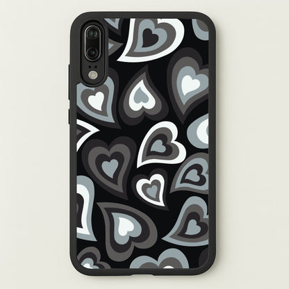 Black Hearts - Trippy Patterns  - Trippy Patterns Phone Case for Huawei P20