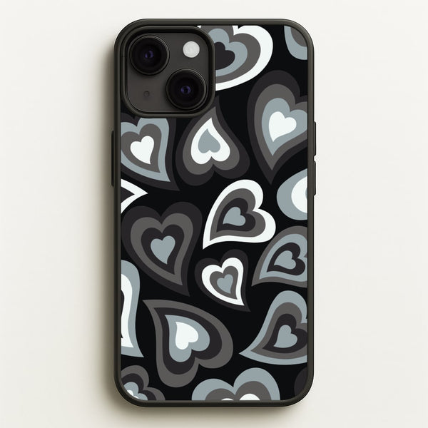 Black Hearts - Trippy Patterns  - Trippy Patterns Phone Case for iPhone 13 Mini