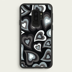 Black Hearts - Trippy Patterns  - Trippy Patterns Phone Case for Galaxy S9 Plus