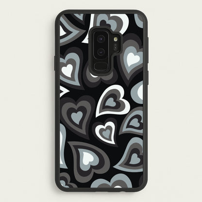 Black Hearts - Trippy Patterns  - Trippy Patterns Phone Case for Galaxy S9 Plus