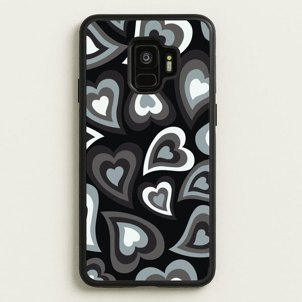 Black Hearts - Trippy Patterns  - Trippy Patterns Phone Case for Galaxy S9