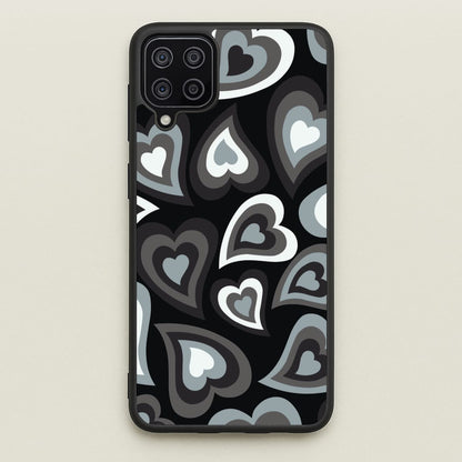 Black Hearts - Trippy Patterns  - Trippy Patterns Phone Case for Galaxy A12
