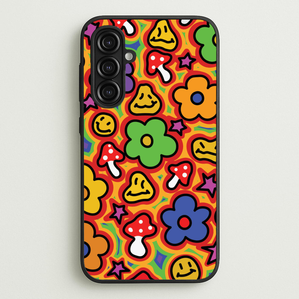 Rainbow Trip - Trippy Patterns  - Trippy Patterns Phone Case for Galaxy A16