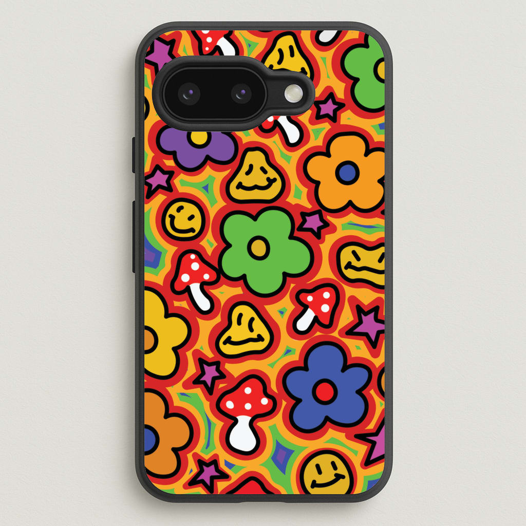Rainbow Trip - Trippy Patterns  - Trippy Patterns Phone Case for Google Pixel 9a