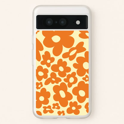 Orange Flowers - Trippy Patterns  - Trippy Patterns Phone Case for Google Pixel 8