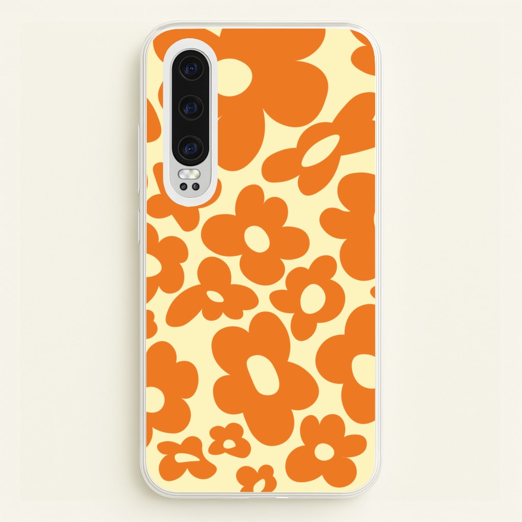 Orange Flowers - Trippy Patterns  - Trippy Patterns Phone Case for Huawei P30