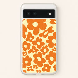 Orange Flowers - Trippy Patterns  - Trippy Patterns Phone Case for Google Pixel 7a