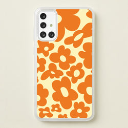 Orange Flowers - Trippy Patterns  - Trippy Patterns Phone Case for Galaxy A71