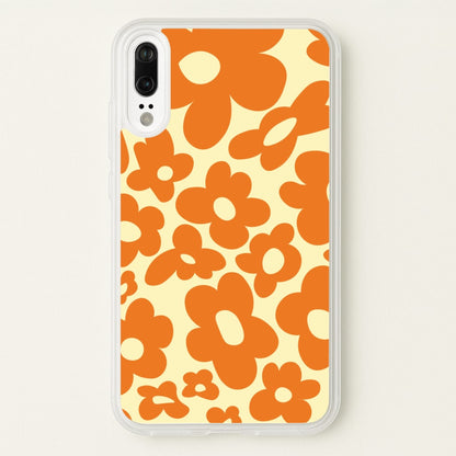 Orange Flowers - Trippy Patterns  - Trippy Patterns Phone Case for Huawei P20