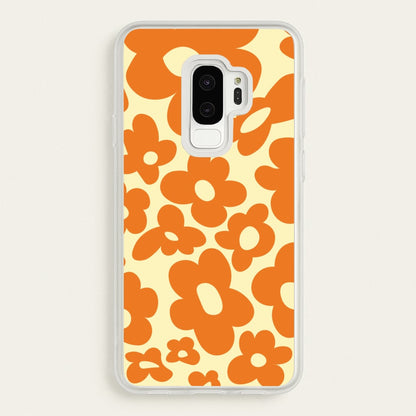 Orange Flowers - Trippy Patterns  - Trippy Patterns Phone Case for Galaxy S9 Plus