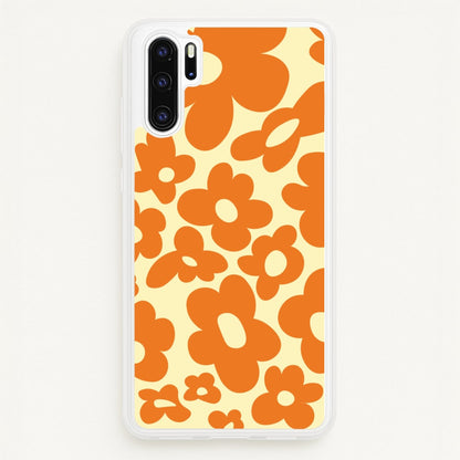 Orange Flowers - Trippy Patterns  - Trippy Patterns Phone Case for Huawei P30 Pro