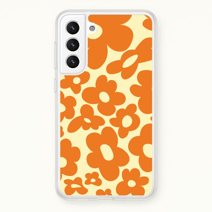 Orange Flowers - Trippy Patterns  - Trippy Patterns Phone Case for Galaxy S21