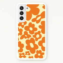 Orange Flowers - Trippy Patterns  - Trippy Patterns Phone Case for Galaxy S22 Plus