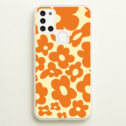 Orange Flowers - Trippy Patterns  - Trippy Patterns Phone Case for Galaxy A21s