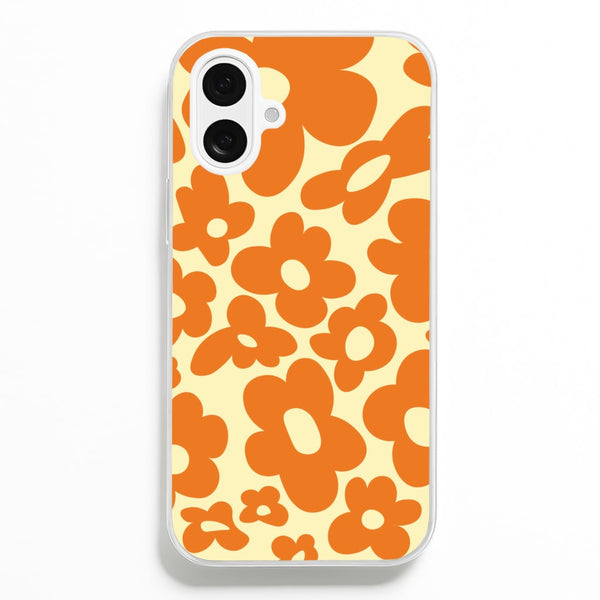Orange Flowers - Trippy Patterns  - Trippy Patterns Phone Case for iPhone 16 Plus