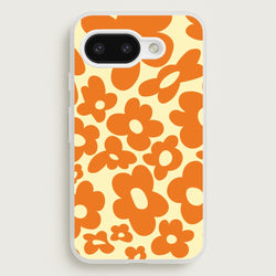 Orange Flowers - Trippy Patterns  - Trippy Patterns Phone Case for Google Pixel 9a