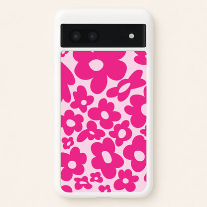 Pink Flowers - Trippy Patterns  - Trippy Patterns Phone Case for Google Pixel 6a