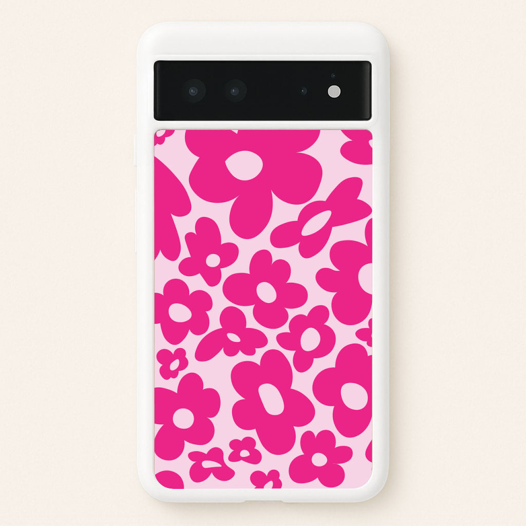 Pink Flowers - Trippy Patterns  - Trippy Patterns Phone Case for Google Pixel 6