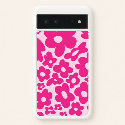 Pink Flowers - Trippy Patterns  - Trippy Patterns Phone Case for Google Pixel 6