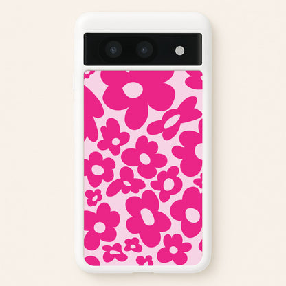 Pink Flowers - Trippy Patterns  - Trippy Patterns Phone Case for Google Pixel 8a