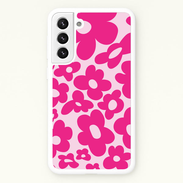 Pink Flowers - Trippy Patterns  - Trippy Patterns Phone Case for Galaxy S21FE