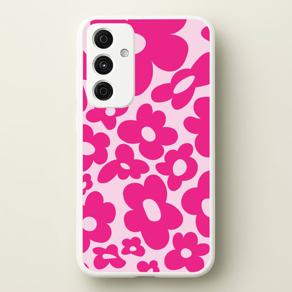 Pink Flowers - Trippy Patterns  - Trippy Patterns Phone Case for Galaxy A55